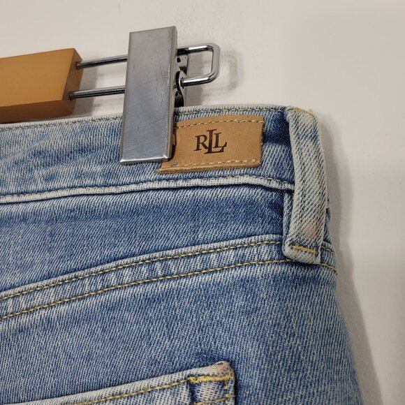 Lauren Ralph Lauren Women's Blue Mid Rise Slim Fit Bermuda Jeans Short Size 2 - Picture 5 of 14
